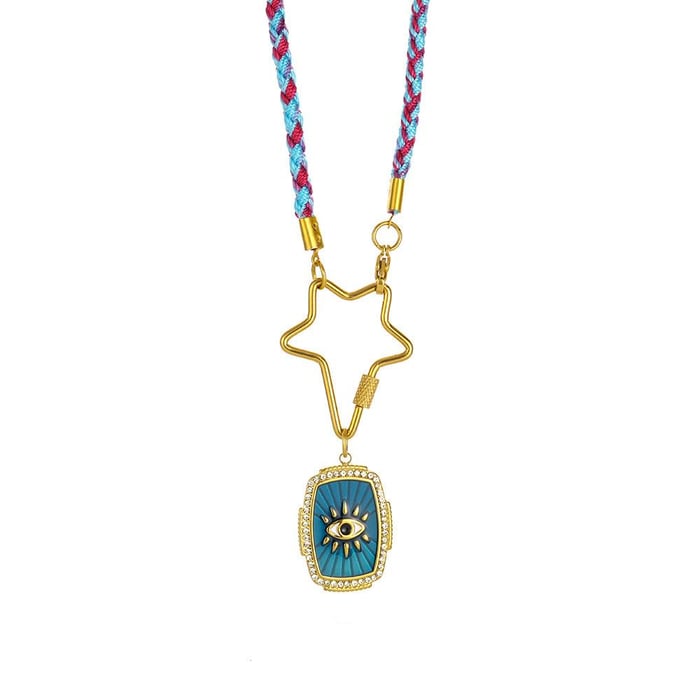 Opulent Eye Stainless Steel Gold Color Women's Pendant Necklaces