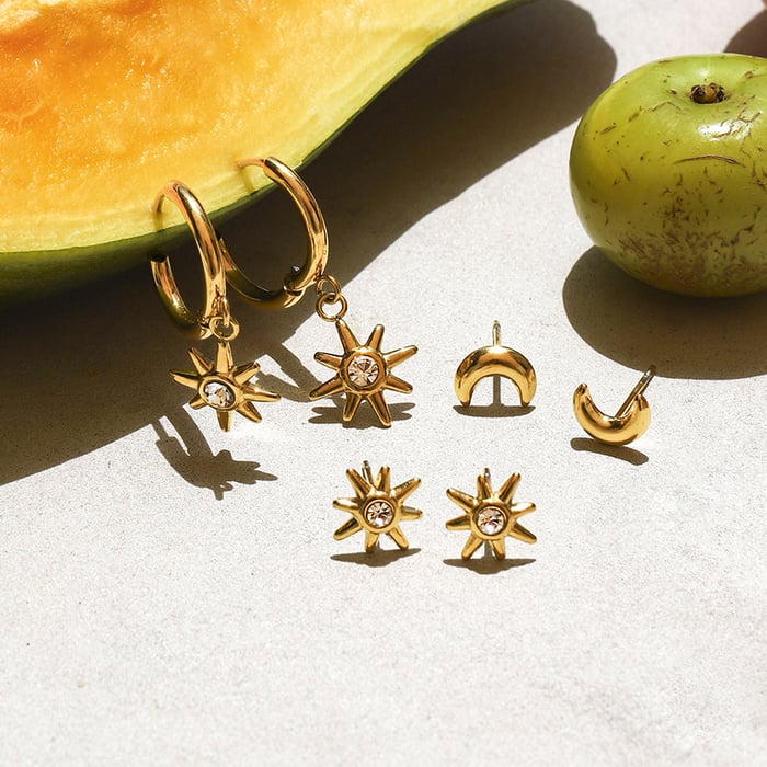 style edelstahl gold farbe ohrring sets