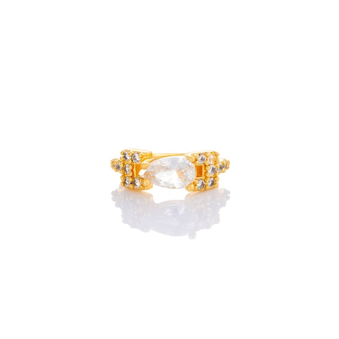 1 Piece Copper Gold Color Zircon Nose Stud