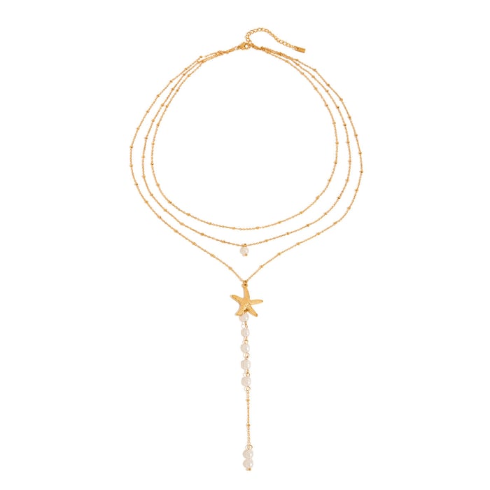 style seestern edelstahl gold farbe mehrlagige halskette