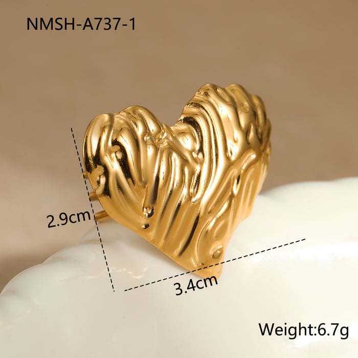 1 Paar Luxuriöse Serie Tägliche Blume Edelstahl Gold Farbe Gold Farbe Ringe