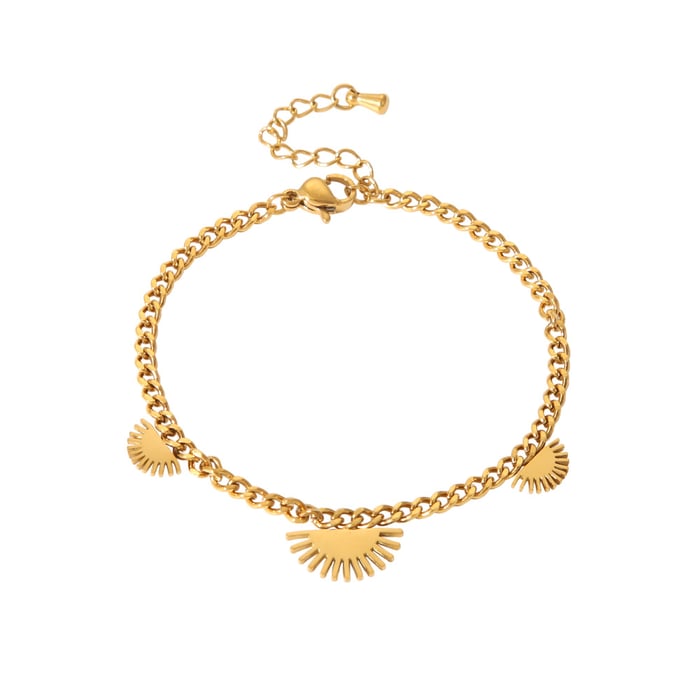 Simple Series Daily Heart Stainless Steel   Gold Color Bracelets h5Picture5