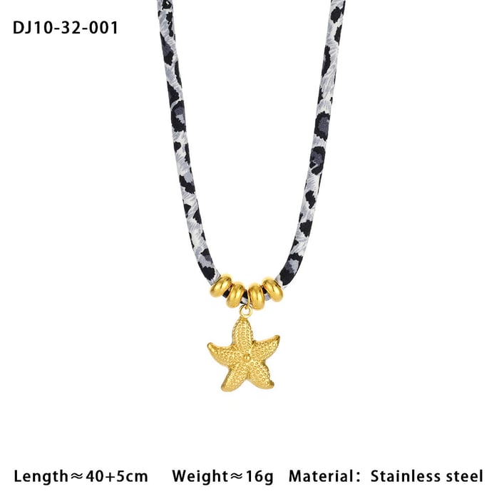 1 Piece Leopard Print Gold Color Stainless Steel Women's Pendant Necklaces h5Picture2