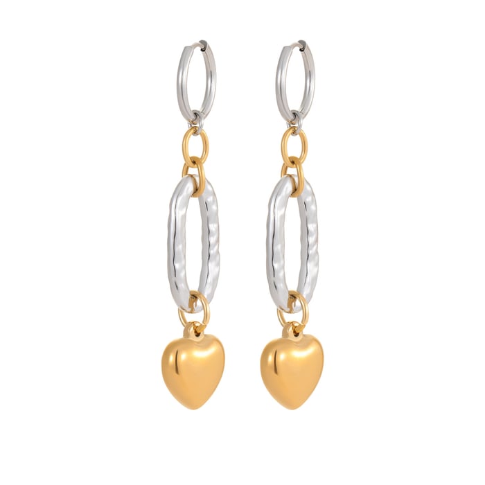 1 Pair Luxurious Series Sweet Heart Stainless Steel Women's Drop Earrings h5Picture5