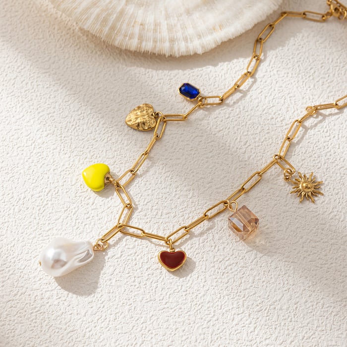 Edelstahl Anhänger halsketten Herz Süße Täglich Romantische Serie frauen schmuck h5Bild4