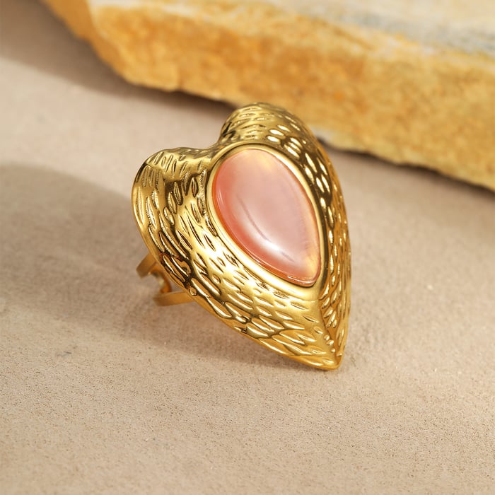 1 Pair Simple Series Daily Heart Stainless Steel Women's Adjustable Rings h5Picture4