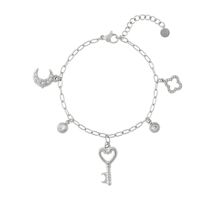 Herz Schlüssel Edelstahl Gold Farbe frauen Charm Armbänder