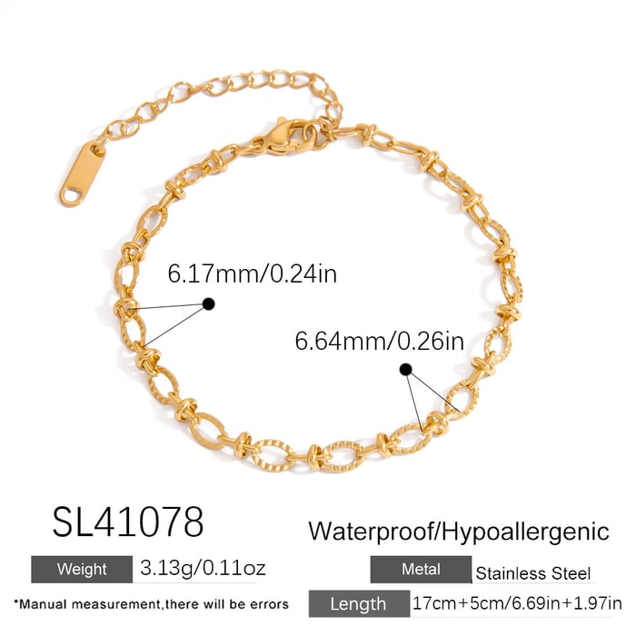 Simple Series Daily DIY Gold Color  Stainless Steel Women's Chain Bracelets h5Picture2