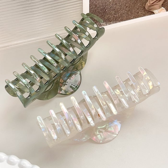 1 Paar einfache Serie lässige einfarbige PVC-Haarklammern für Damen h5Bild3