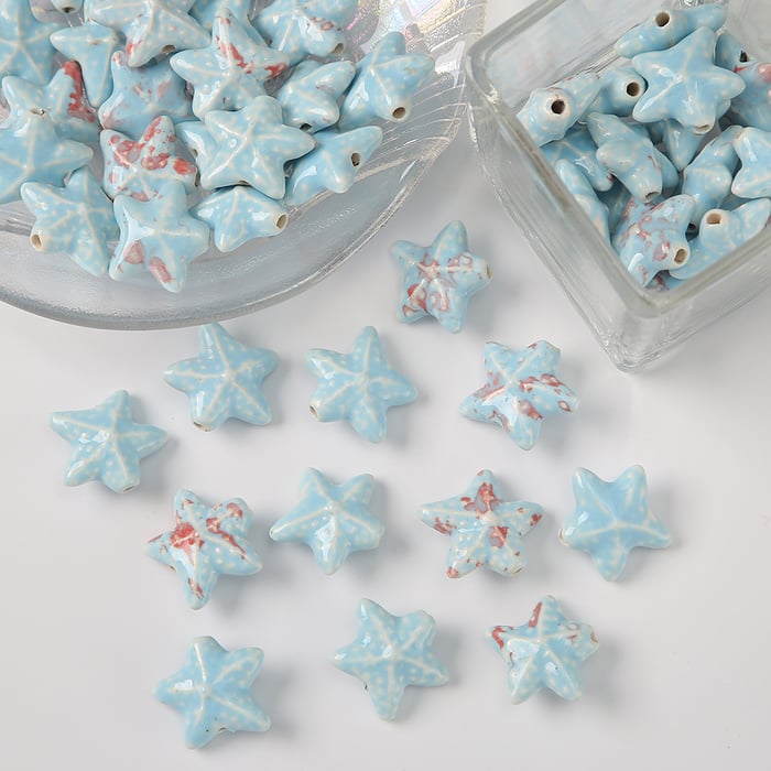 1 Piece Starfish Ceramics DIY Jewelry Bead h5Picture2