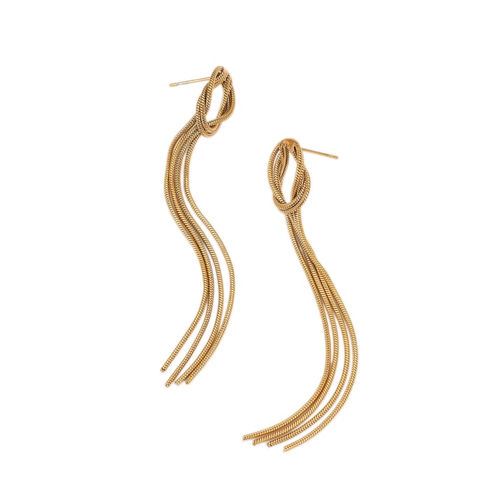 1 Pair Luxurious Series Daily Tassel Stainless Steel Women's Charm Earrings h5Picture5