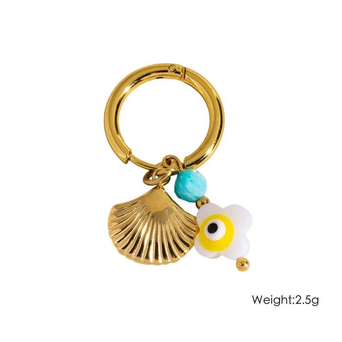 1 Piece Ocean Series Starfish Gold - colored Stainless Steel Pendant Earrings