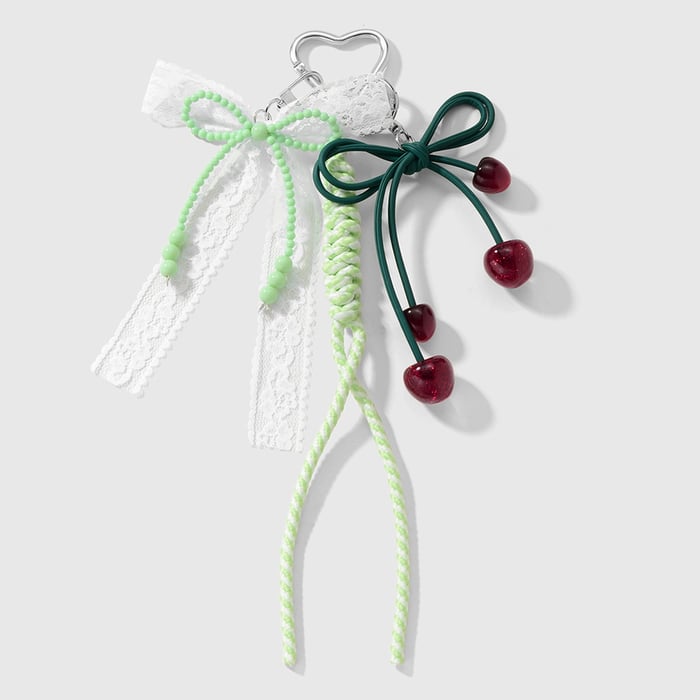 Süße Schleife Knoten Kirsche Tasche Charms