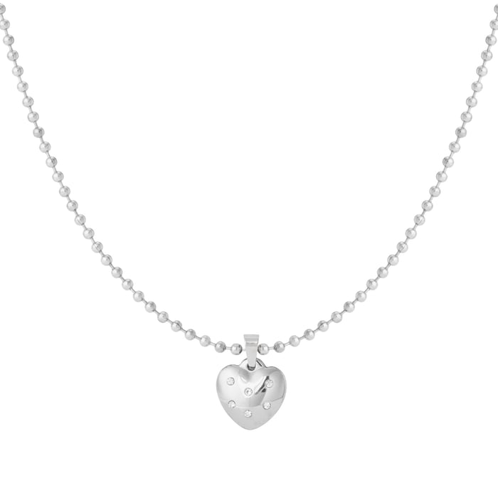 Minimalist Heart Stainless Steel Silver Color Women's Pendant Necklaces