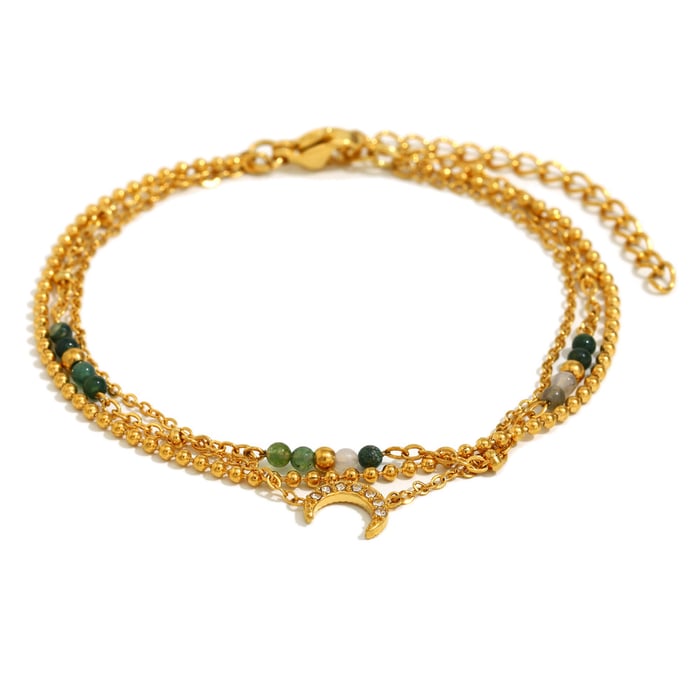 Simple Series Retro Moon Edelstahl Damen Kettenarmbänder