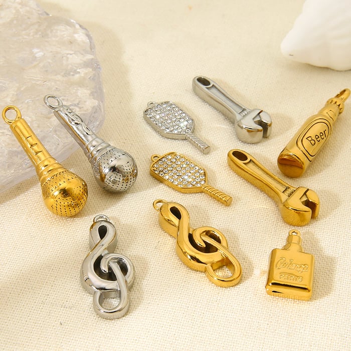 1 Pair Simple Series Daily Geometric Stainless Steel   Gold Color  Unisex Pendants h5Picture4