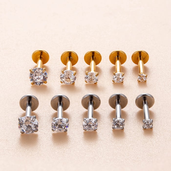 1 Piece Stainless Steel Gold Color Piercings Earrings h5Picture4