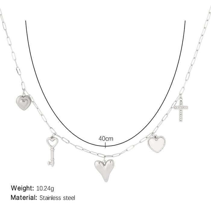 Sophisticated Heart Stainless Steel Gold Color Women's Pendant Necklaces h5Picture2