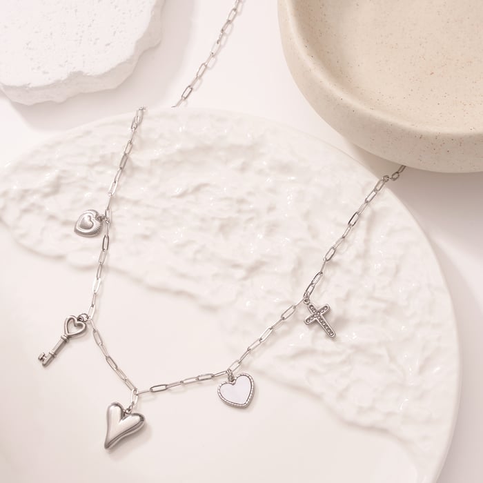 Sophisticated Heart Stainless Steel Gold Color Women's Pendant Necklaces h5Picture5