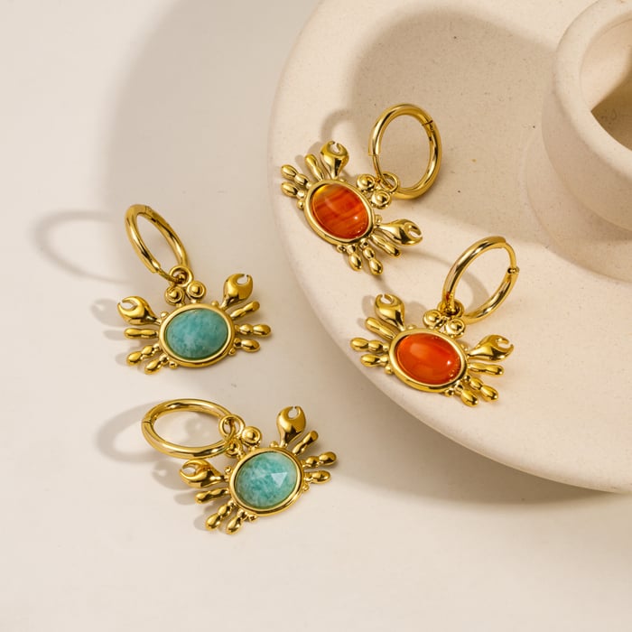 Ocean Series Stainless Steel Lady Crab Earrings for Women h5Picture2