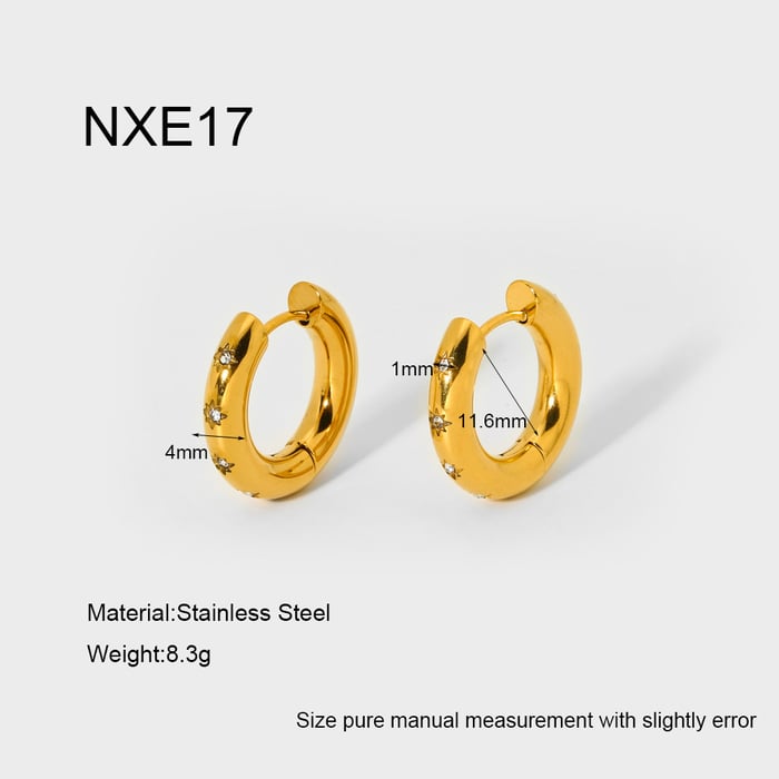 Simple Series Daily Geometric Stainless Steel   Gold Color Earrings