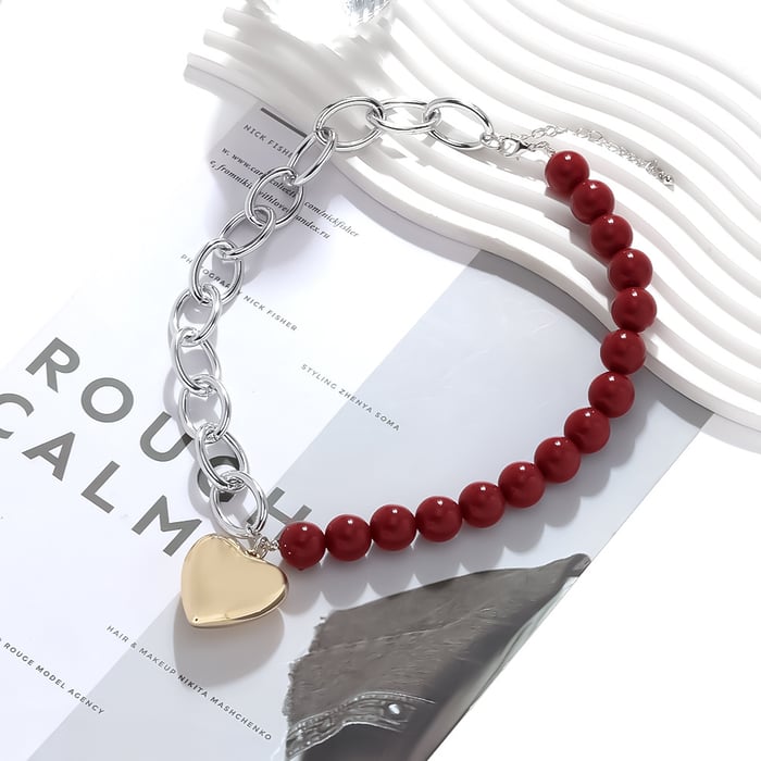 Retro Heart Beaded Necklaces h5Picture2