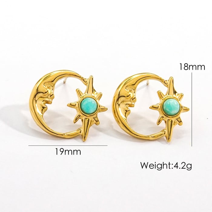 Simple Series Retro Geometric Stainless Steel Women's Stud Earrings