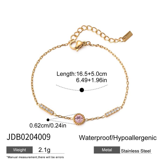Simple Stainless Steel Gold Color Charm Bracelets