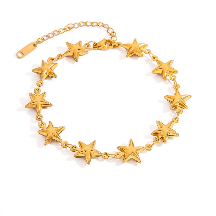 Romantic Series Simple  Stainless Steel  Gold Color  Women's Chain Bracelets