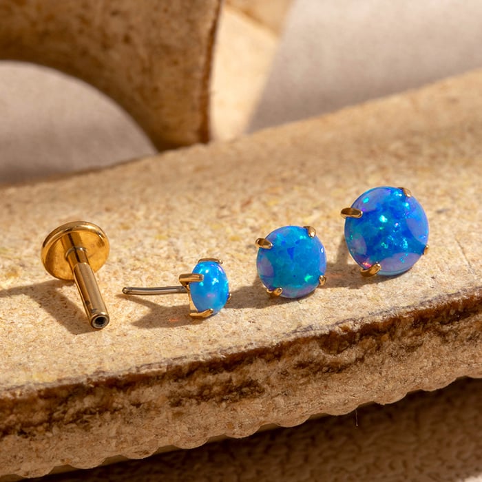 1 Stück Edelstahl Goldfarben Piercings Ohrringe h5Bild5