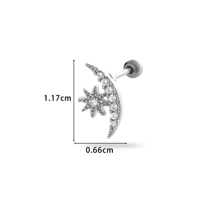 Stern Kupfer Gold Farbe Zirkon Piercings Ohrringe h5Bild2