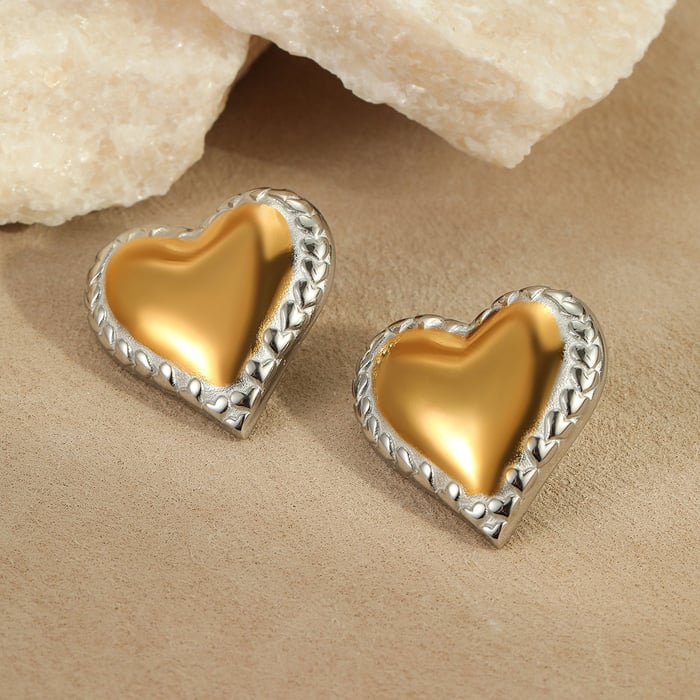 1 Paar einfache Serie täglich gemischte Farbe Edelstahl Gold Farbe Damen Tropfen Ohrringe h5Bild4