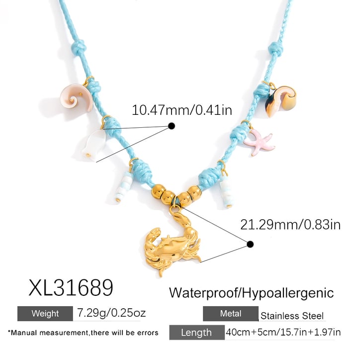 Oceanic Stainless Steel Gold Color Pendant Necklaces h5Picture2