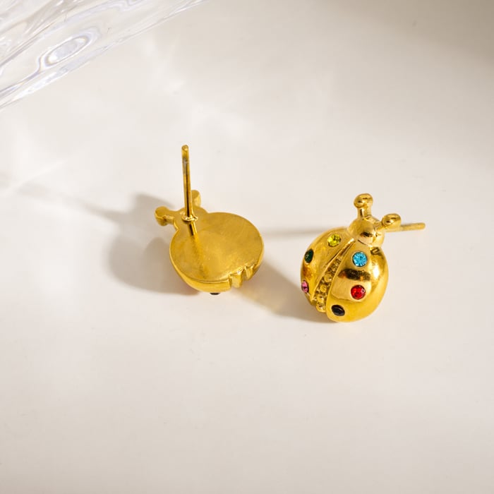 Cute Stylish Stainless Steel Ladybug Women's Earrings h5Picture3