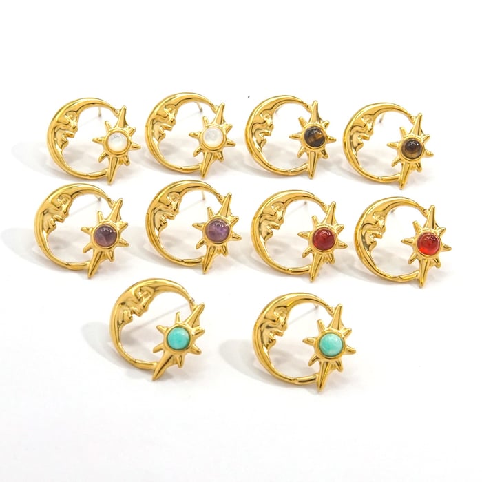 Simple Series Retro Geometric Stainless Steel Women's Stud Earrings h5Picture5