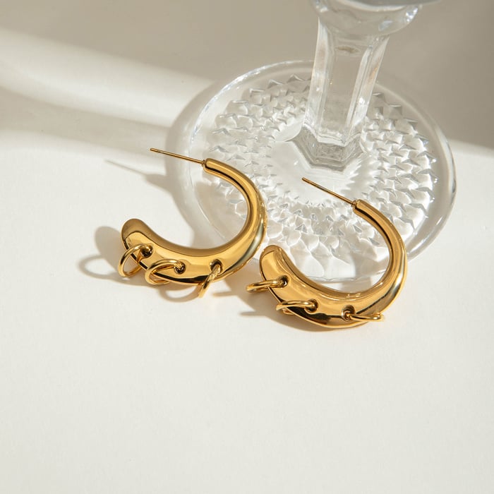 style stainless steel gold color hoop earrings h5Picture3