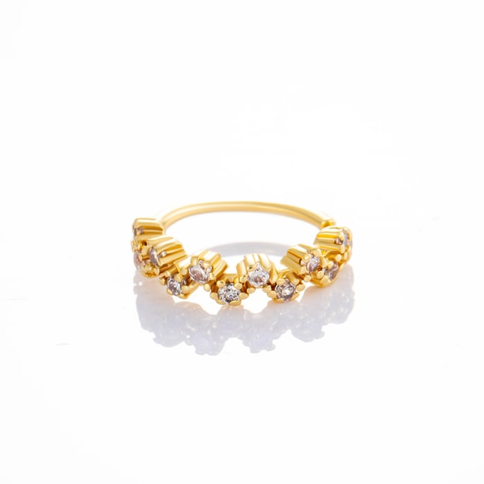 1 Piece Copper Gold Color Zircon Nose Stud