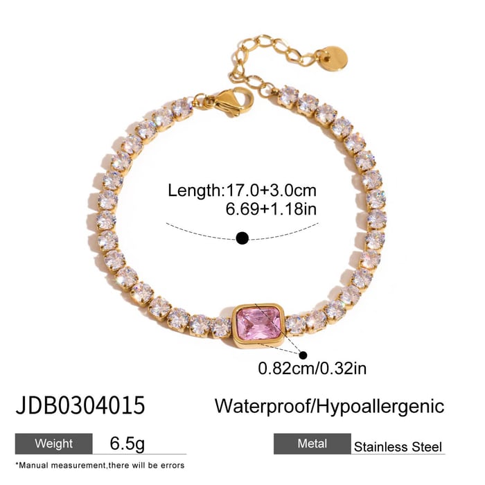 Luxurious Heart Stainless Steel Gold Color Charm Bracelets