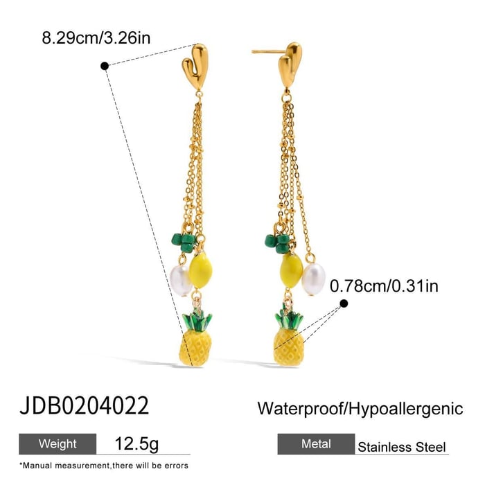 Cute Fruit Gold Color Dangle Earrings h5Picture2