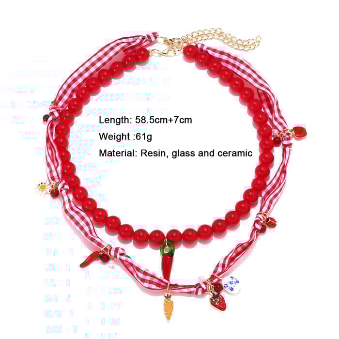 Cute Fruit Resin Layered Necklaces