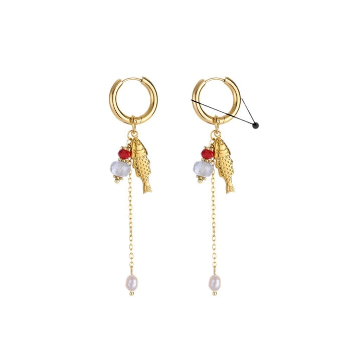 Urlaub Marine Organismus Edelstahl Gold Farbe frauen Tropfen Ohrringe h5Bild4