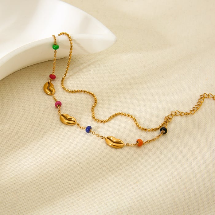 Fashionable Colorful Conch Stainless Steel Women's Bracelets h5Picture2