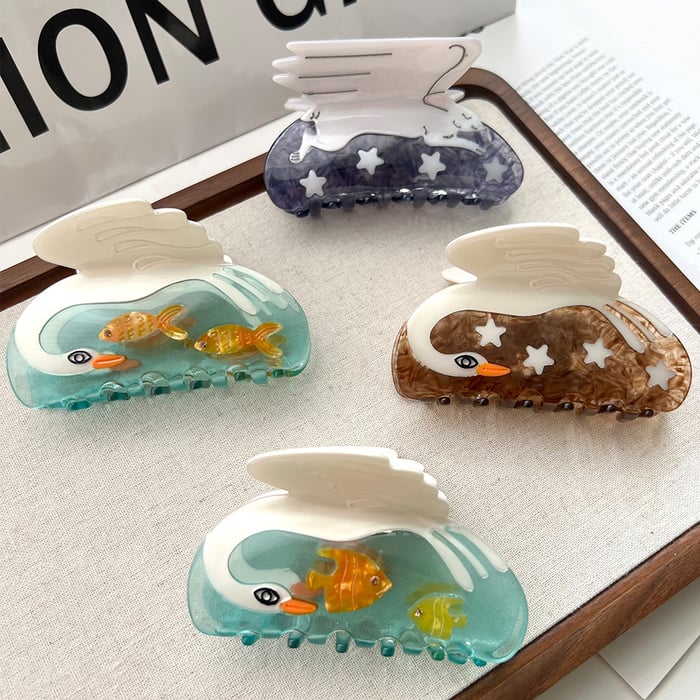 1 Pair Simple Series Casual Sun/Moon Acetate Women's Hair Claws h5Picture2