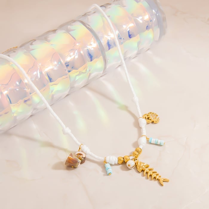 Oceanic Stainless Steel Gold Color Pendant Necklaces h5Picture5