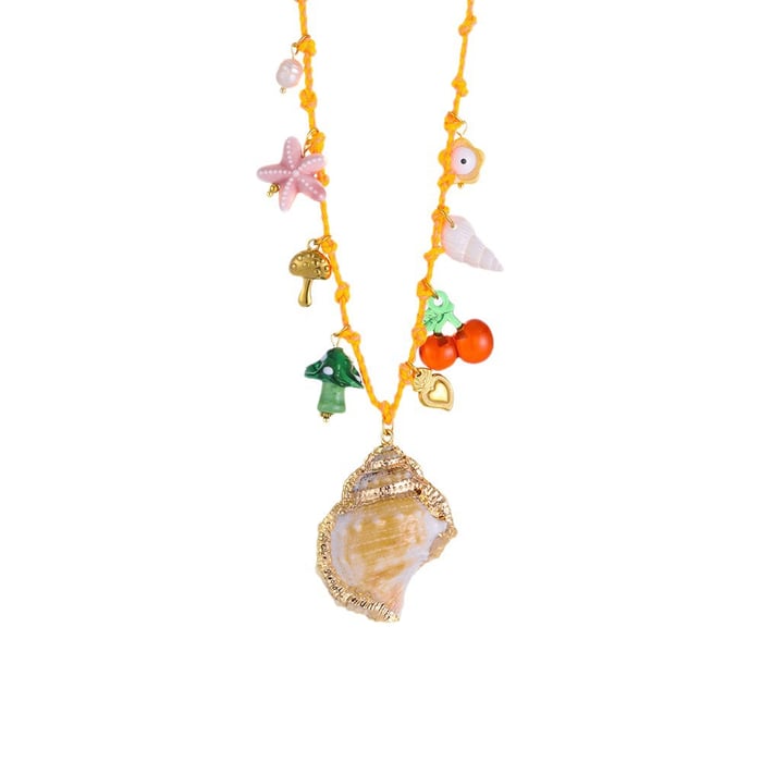 Vacation Nature Conch Stainless Steel Gold Color Women's Waist Cha