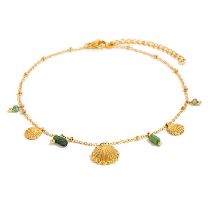 Ocean Series Muschel - Anhänger Goldfarbene Edelstahl Damenarmbänder