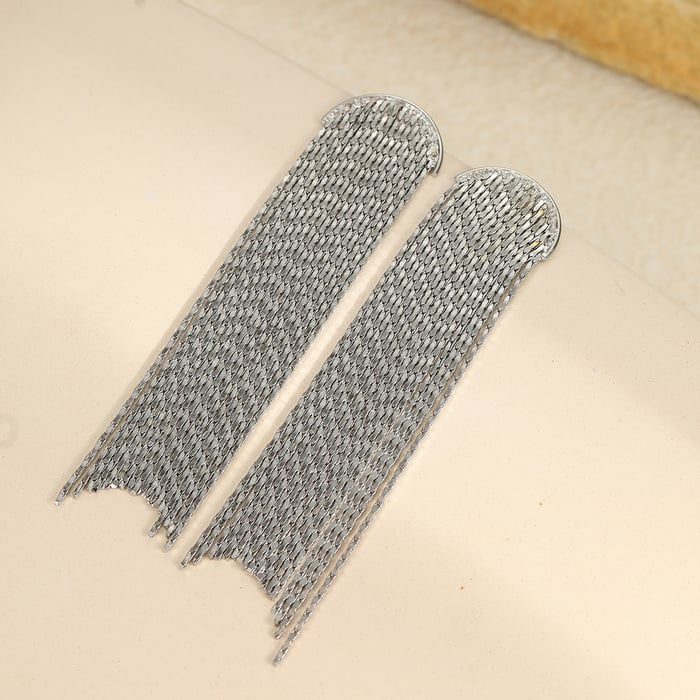 1 Pair Luxurious Series Daily Tassel Stainless Steel Women's Charm Earrings h5Picture3