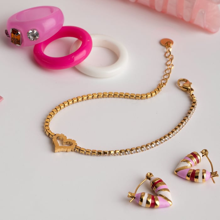 Luxurious Bow Knot Stainless Steel Gold Color Charm Bracelets h5Picture5