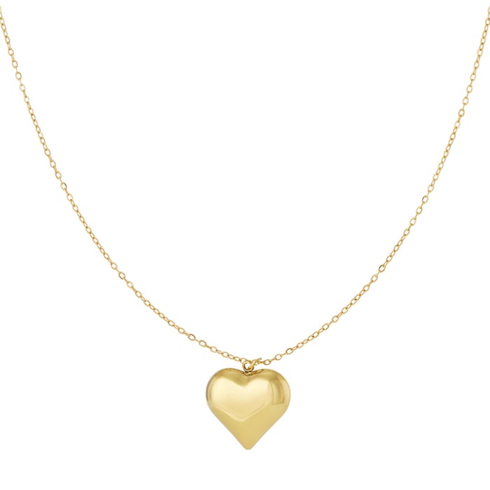 Classic Heart Stainless Steel Gold Color Women's Pendant Necklaces