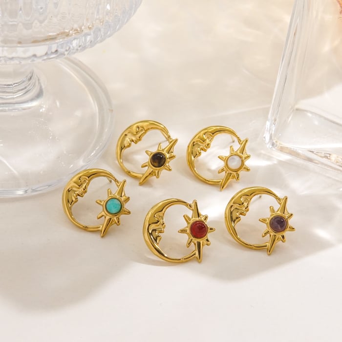 Simple Series Retro Geometric Stainless Steel Women's Stud Earrings h5Picture3